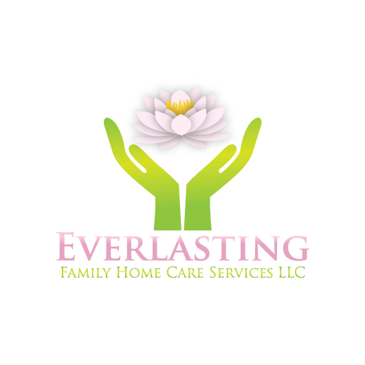 Everlasting lotus and caring hands logo